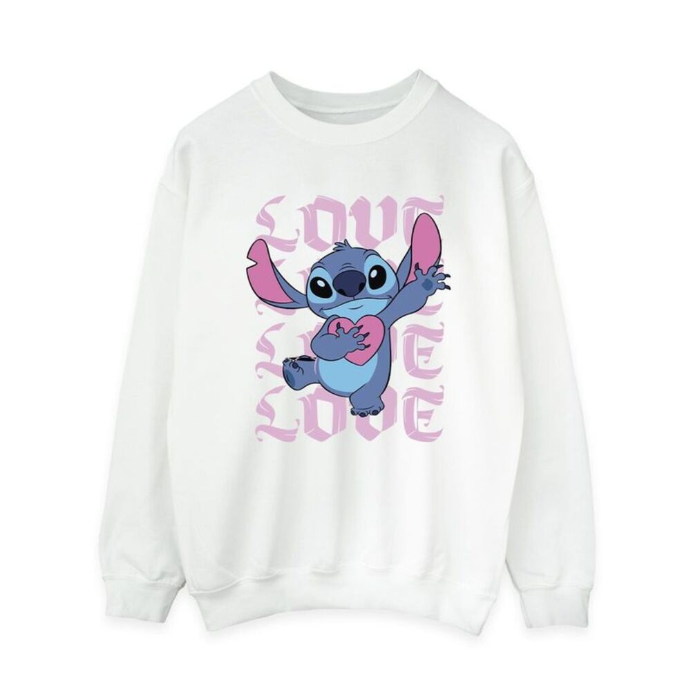 Lilo & Stitch Womens/Ladies Valentine Love Stitch Sweatshirt / White